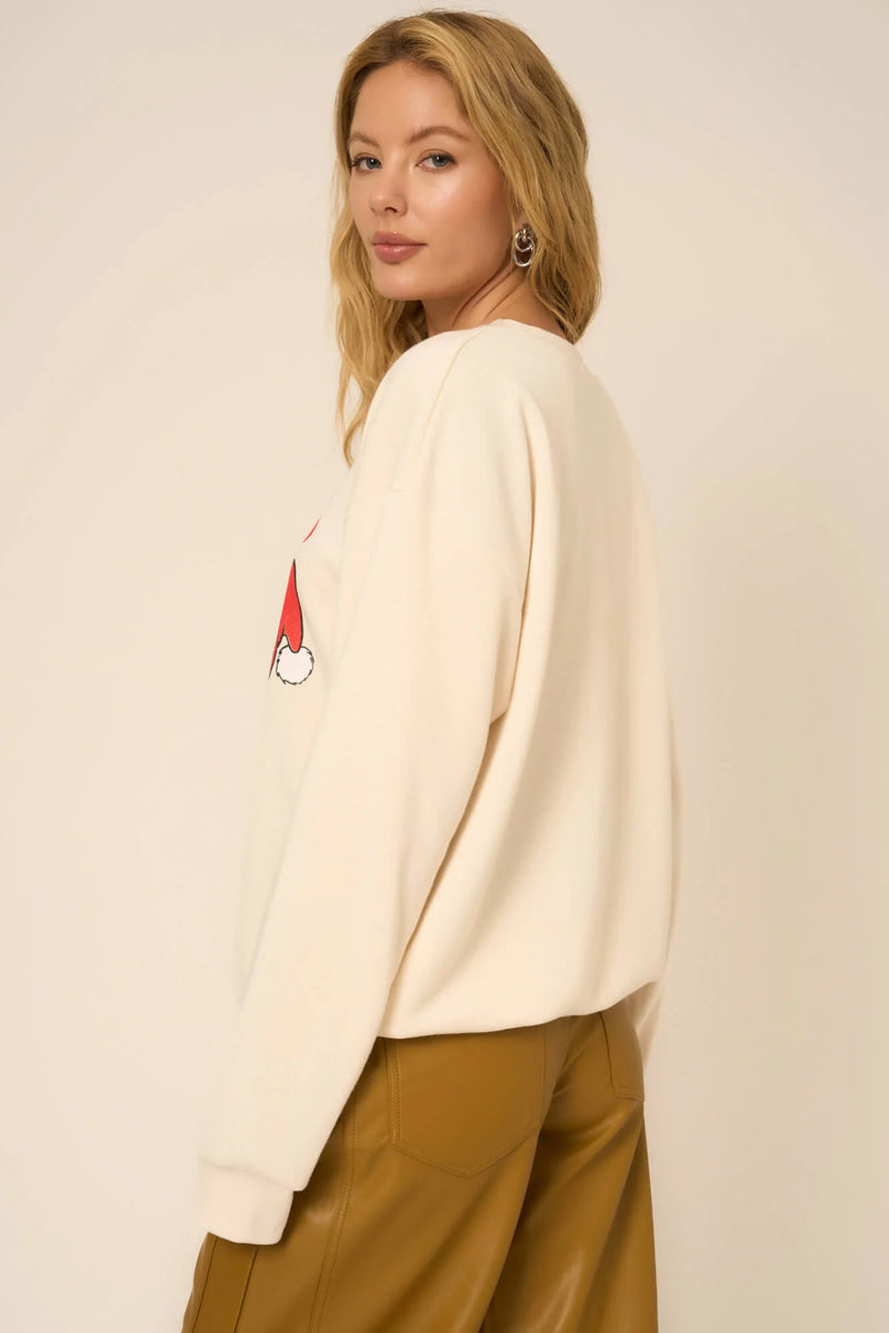 Project Social Cheers To The Naughty List Sweatshirt - Cozy Cream