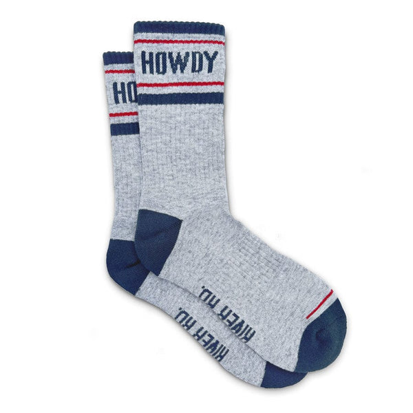 RIVER ROAD CLOTHING CO HOWDY GYM W/RED & BLUE SOCK