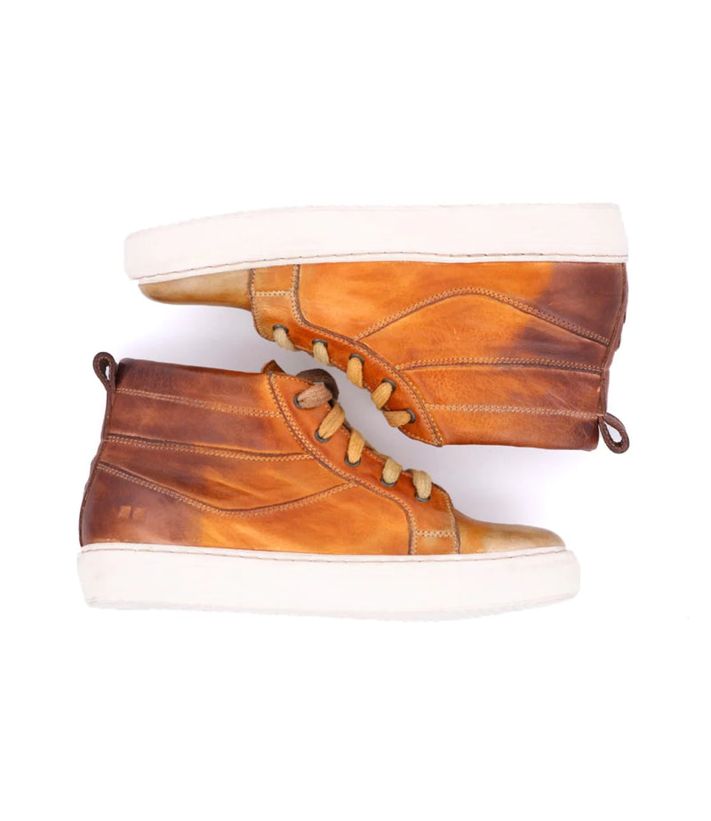 Brown leather sneaker in an ombre pattern