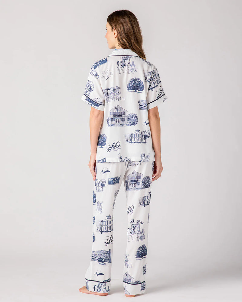 Katie Kime Round Top Toile Pajama Pants Set