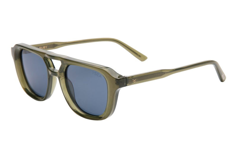 OLIVE FRAME WITH NAVY LENSE SUNGLASSES