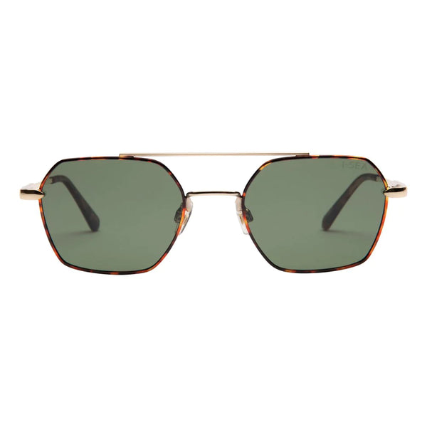 TORT FRAME WITH GREEN LENS SUNGLASSES 