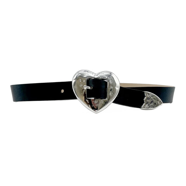 Silver Hammered Heart Belt