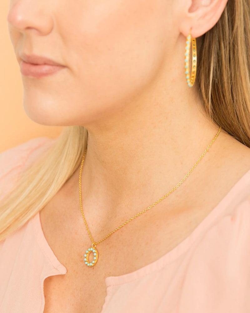 Christina Greene Turquoise Circle Pendant Necklace