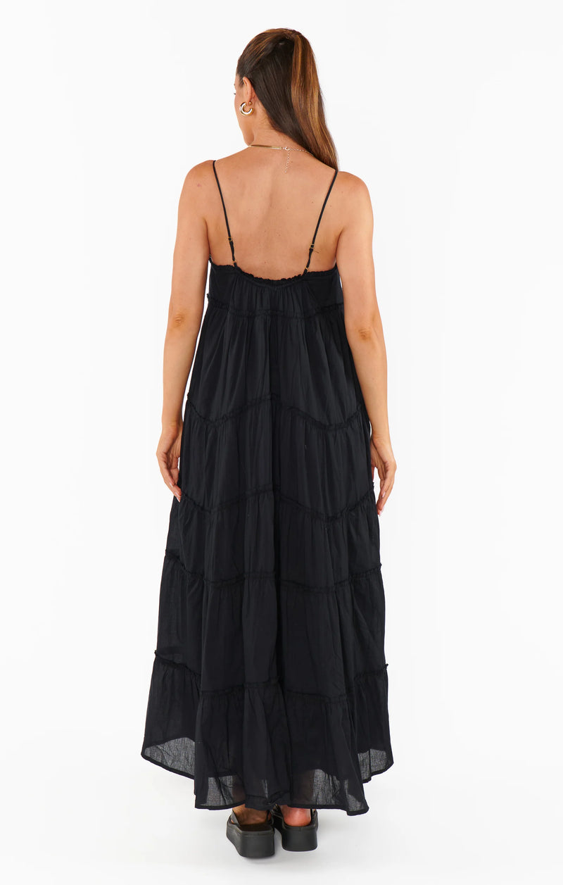 Show Me Your Mumu Gracie Midi Dress Black Voile