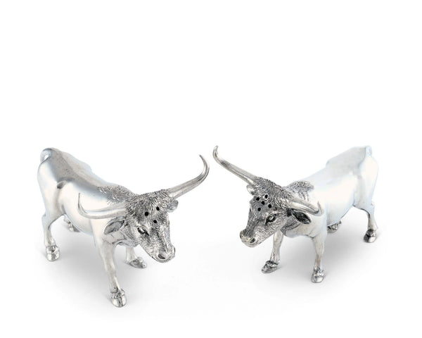 Vagabond House Pewter Steers Salt & Pepper Set