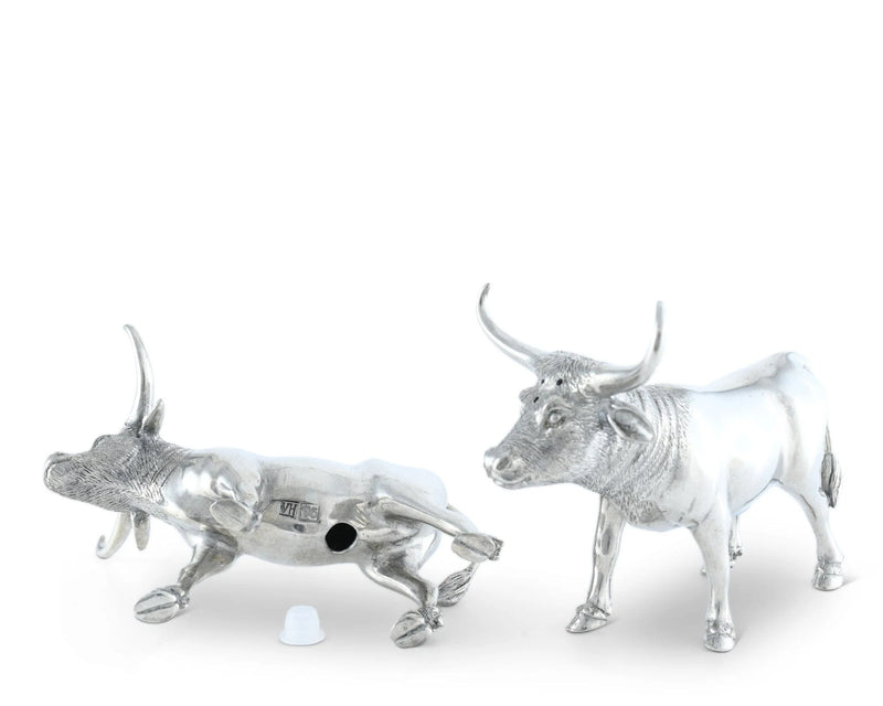 Vagabond House Pewter Steers Salt & Pepper Set