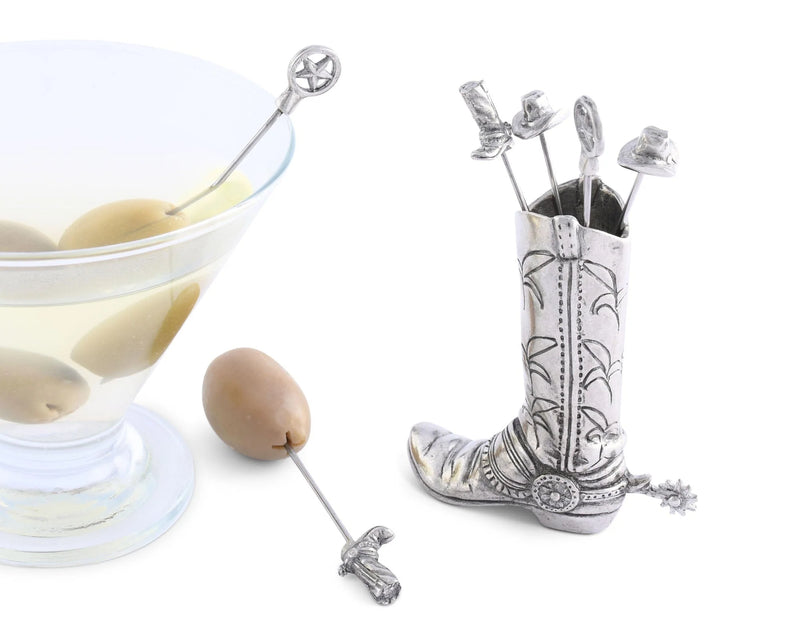 Vagabond House Western Boot Cheese Pick Set