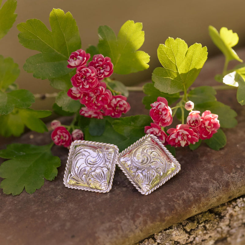 The Silver Iris Western Earrings