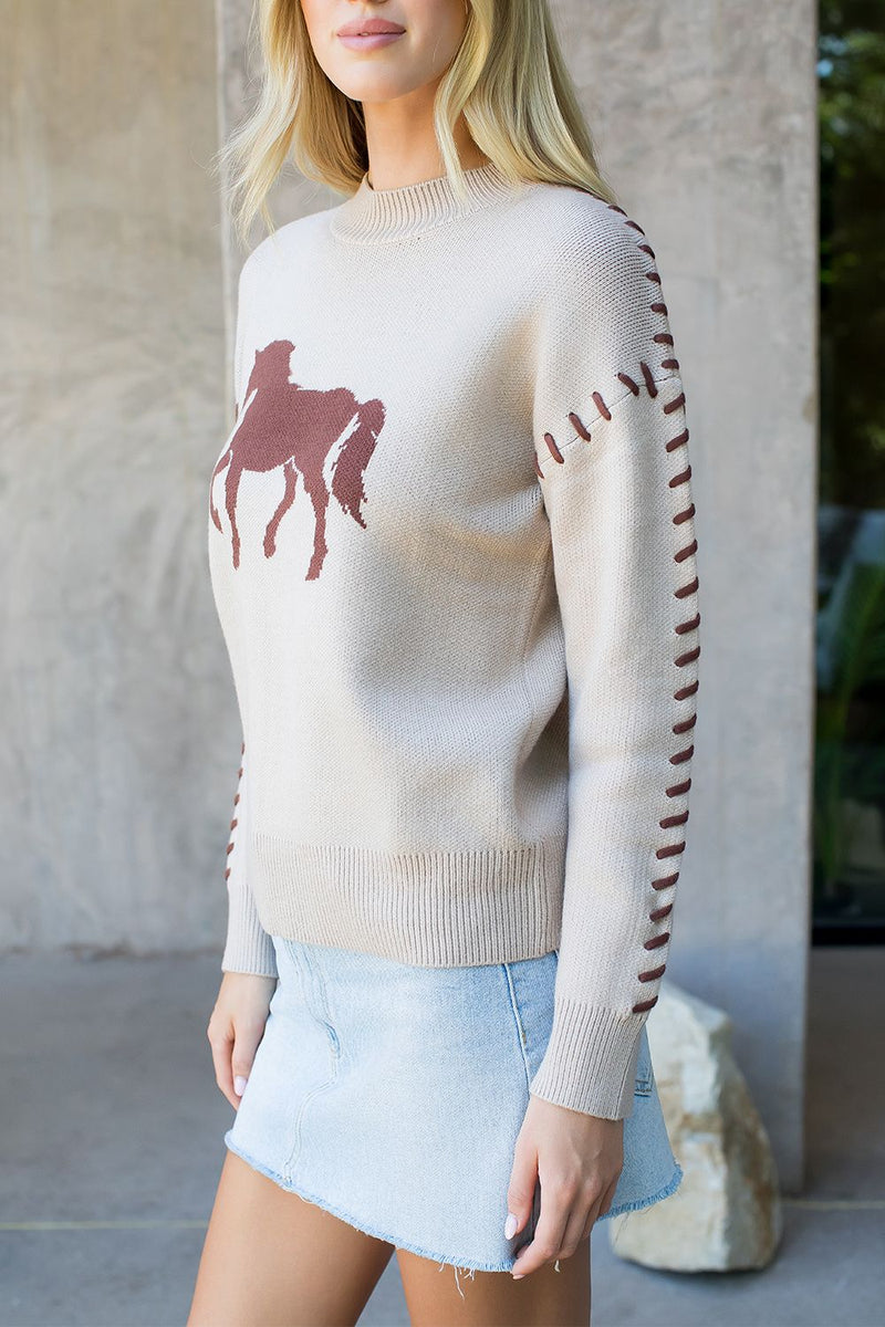 THML Single Horse Brown Sweater 
