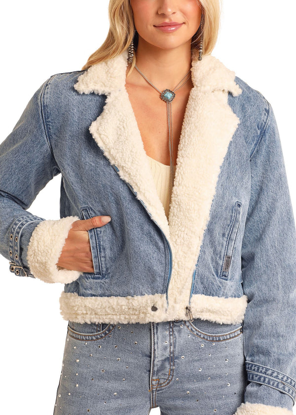 Rock & Roll Denim Women's Sherpa Denim Jacket