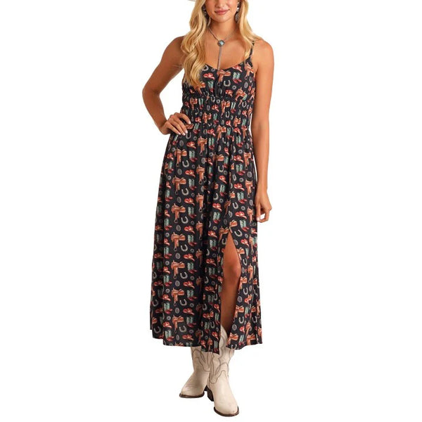 Rock & Roll Conversational Midi Women's Dress