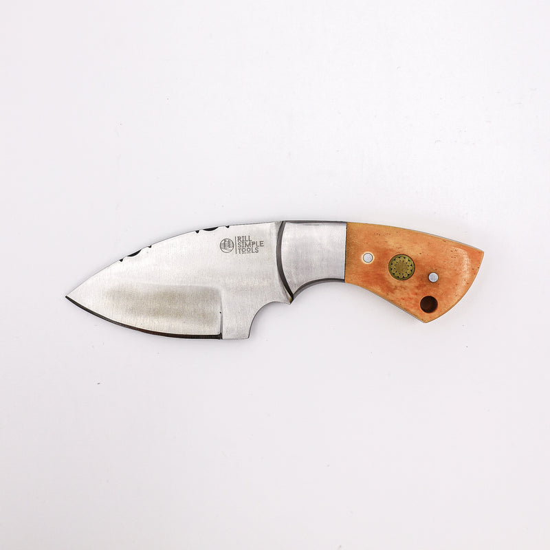 RILL SIMPLE TOOLS CUT THROAT MINI BONE SKINNER WITH SHEATH