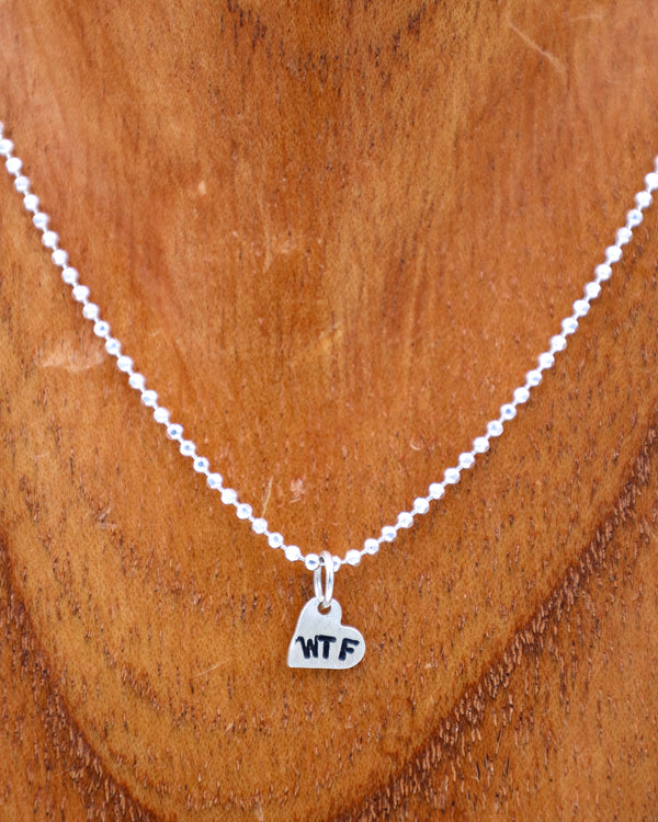 18" Sterling Silver WTF Necklace