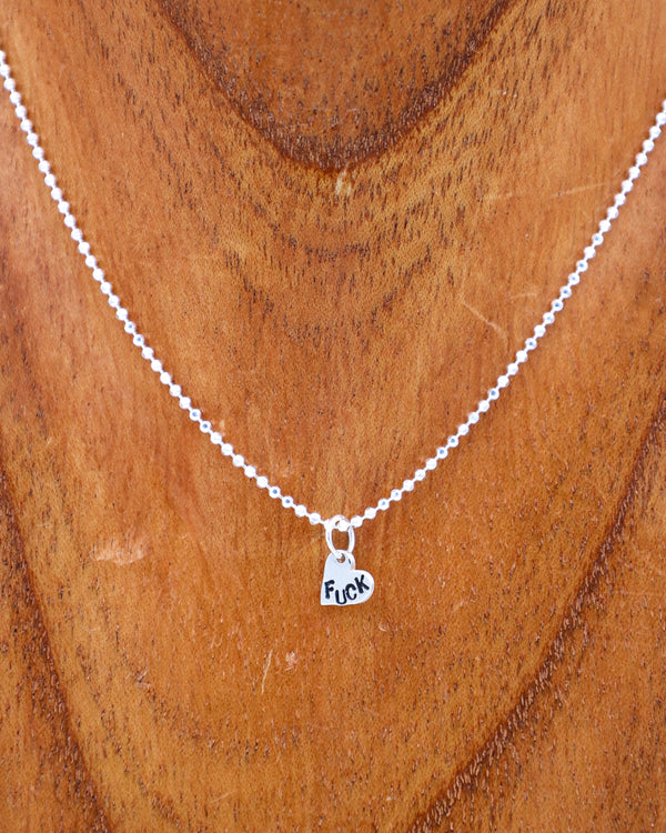 16" Sterling Silver FU Necklace
