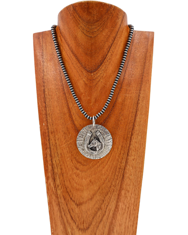 RICHARD SCHMIDT HORSE HEAD IN HORSESHOE PENDANT