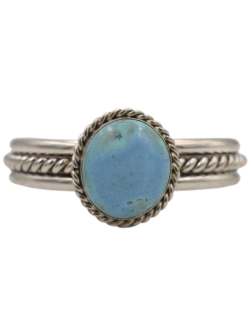LIGHT BLUE TURQUOISE ROUND WITH ROPE CUFF