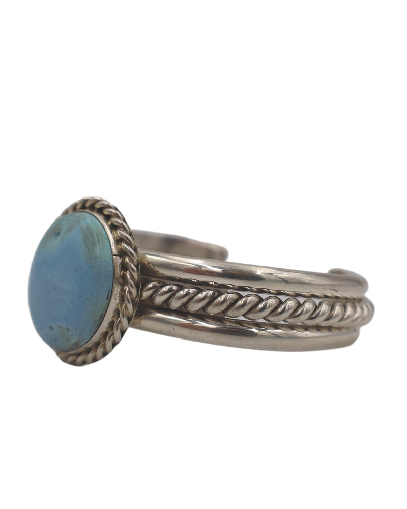 LIGHT BLUE TURQUOISE ROUND WITH ROPE CUFF