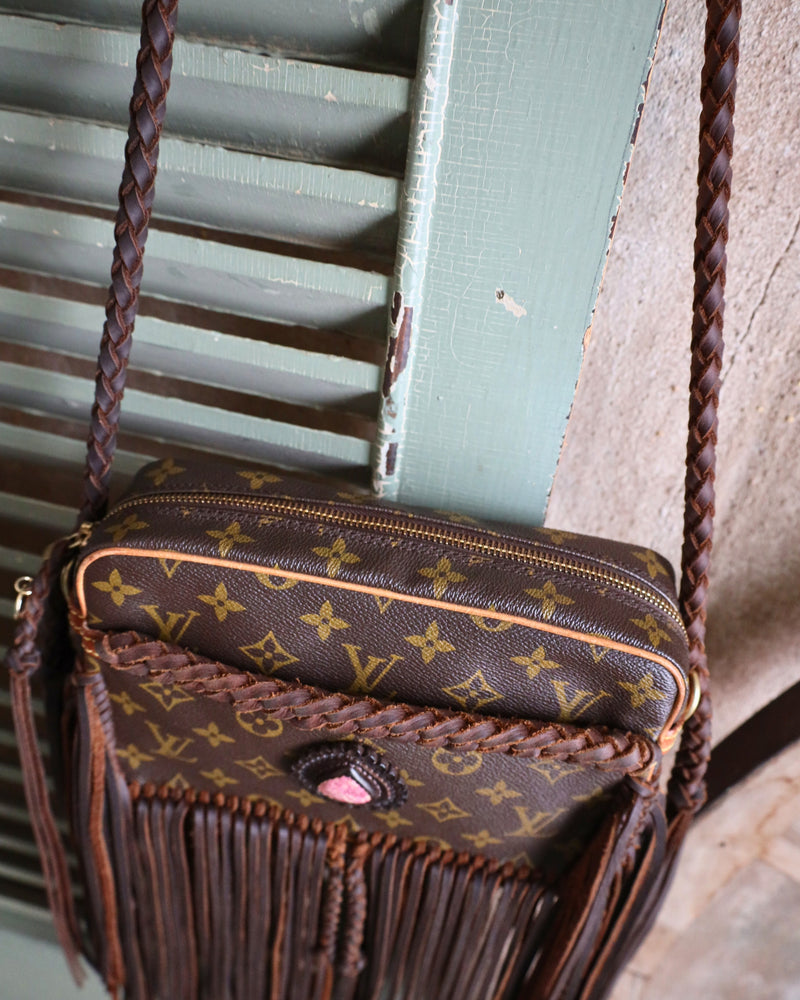 Louis Vuitton monogram compiegne 23 clutch converted to crossbody
