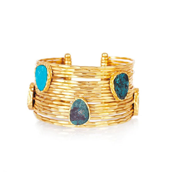 CHRISTINA GREENE WIRE STACKABLE CUFF - TURQUOISE