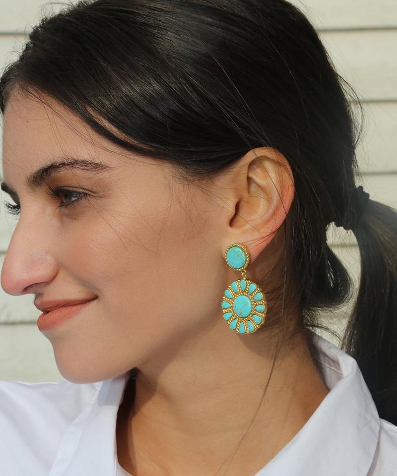 CHRISTINA GREENE SOUTHWESTERN STATEMNT WITH TURQUOISE EARRING