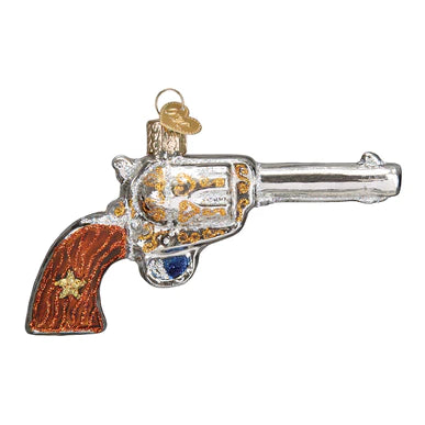 WESTERN REVOLVER CHRISTMAS ORNAMENT