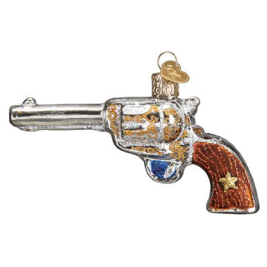 WESTERN REVOLVER CHRISTMAS ORNAMENT