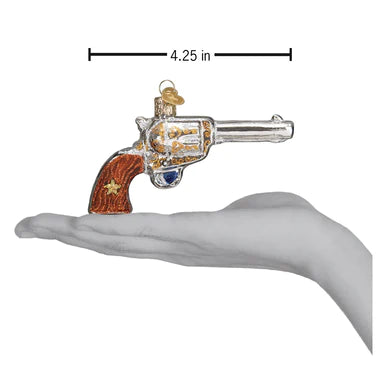 WESTERN REVOLVER CHRISTMAS ORNAMENT