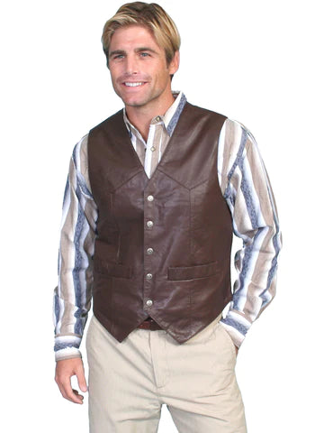 SCULLY MEN'S SOFT TOUCH LAMB BROWN VEST