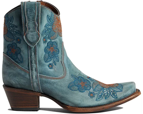 CIRCLE G BY CORRAL WOMEN'S ANKLE FLOWERED EMBROIDERED BOOTIE