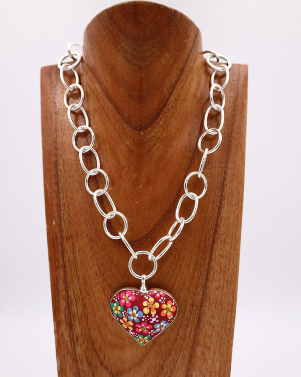 COREEN CORDOVA RED HEART MULTICOLOR FLOWERS