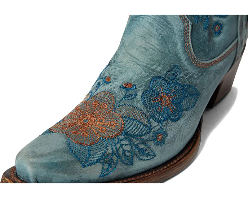 Embroidery on the front of CIRCLE G BY CORRAL WOMEN'S ANKLE FLOWERED EMBROIDERED BOOTIE