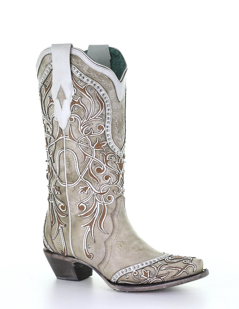 CORRAL WOMEN'S EMBROIDERED STUDDED CRYSTAL BOOT