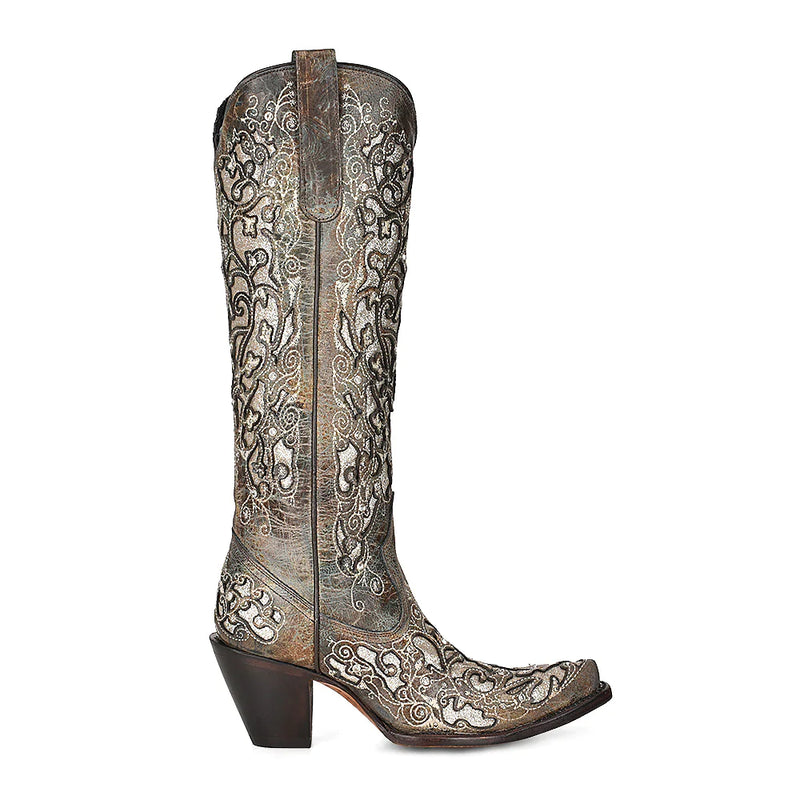 CORRAL WOMEN'S GLITTER EMBROIDERED STUDS CRYSTL BOOT