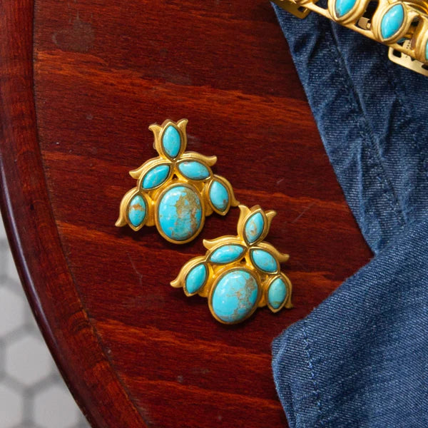 CHRISTINA GREENE BLUEBELL STUD EARRINGS - TURQUOISE