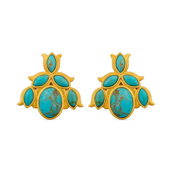 CHRISTINA GREENE BLUEBELL STUD EARRINGS - TURQUOISE