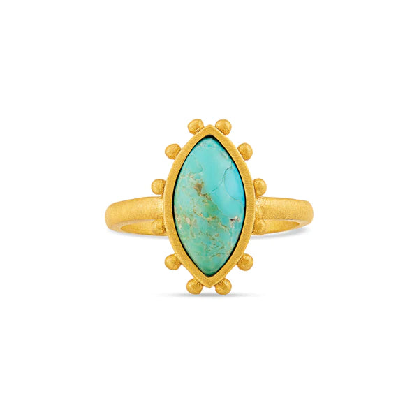 gold ring with turquoise in the center