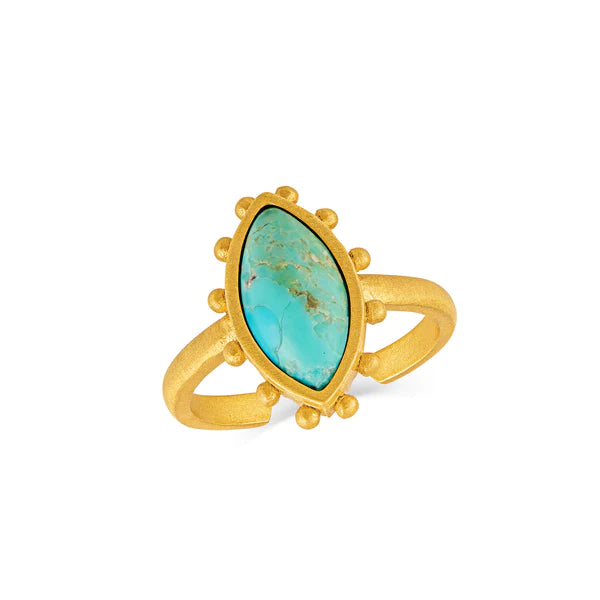gold ring with turquoise in the center