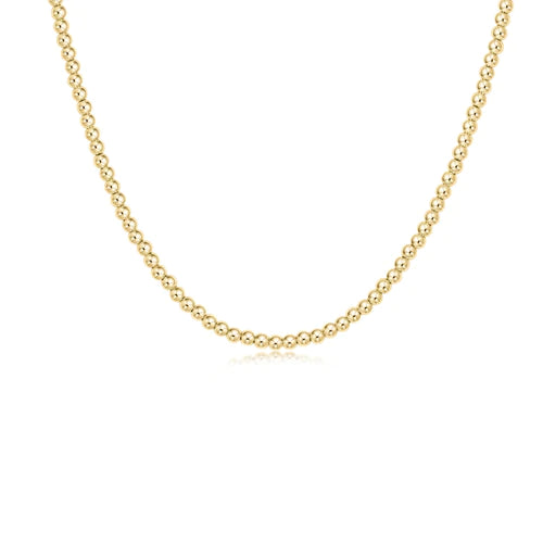 15" CLASSIC GOLD 3MM BEAD NECKLACE