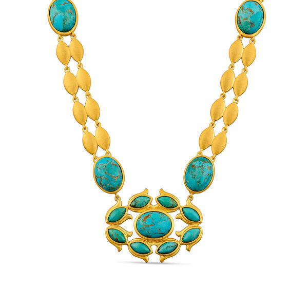 CHRISTINA GREENE ORCHID NECKLACE - TURQUOISE