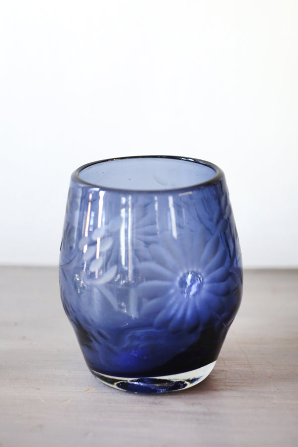 CONDESSA STEMLESS WINE GLASS- DARK BLUE