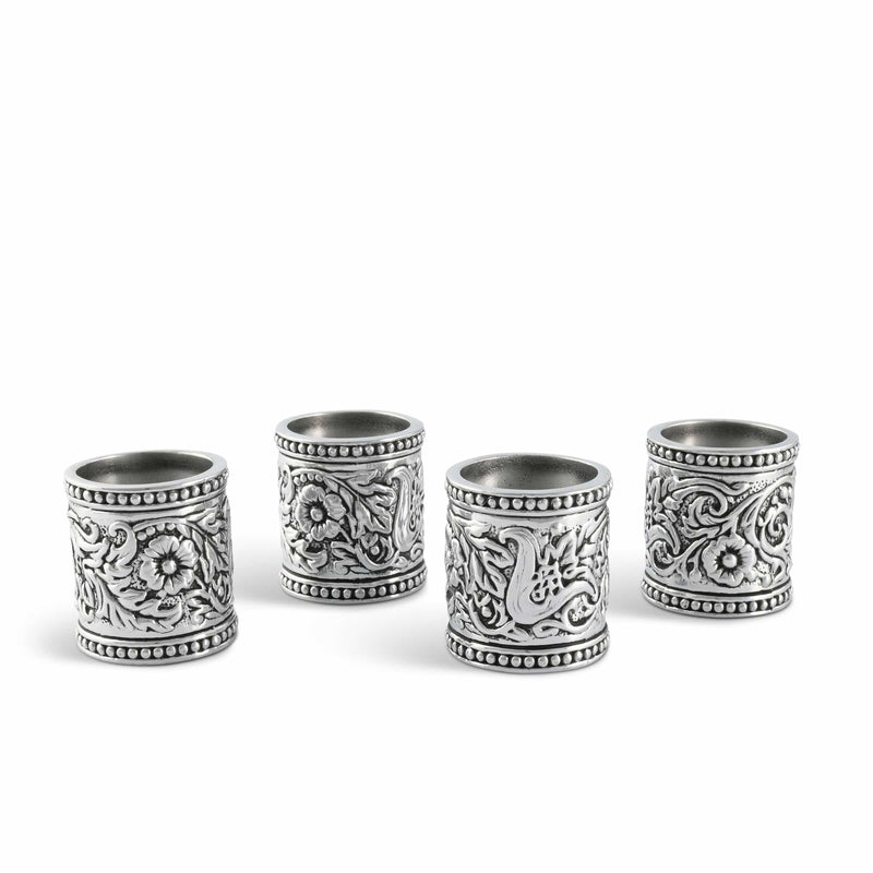 ARTHUR COURT CONCHO PATTERN NAPKIN RINGS SET OF 4