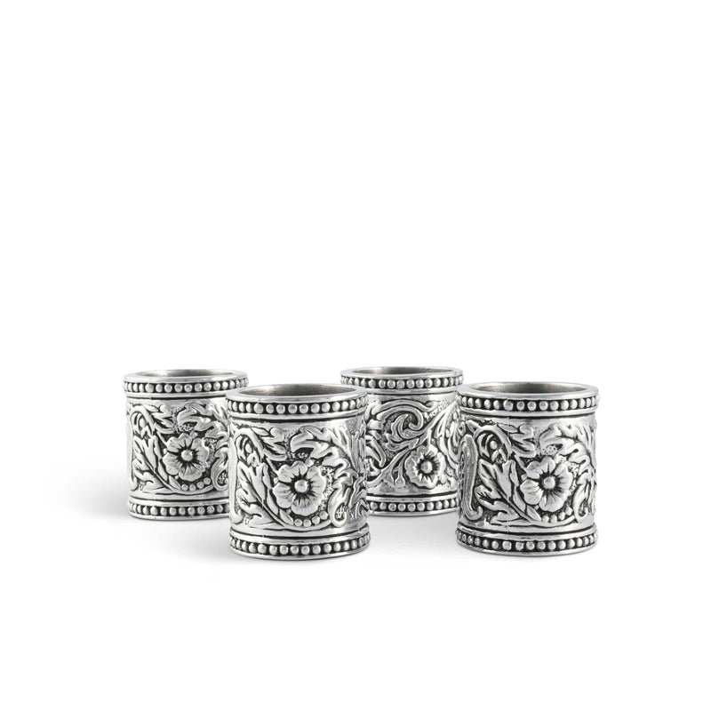 ARTHUR COURT CONCHO PATTERN NAPKIN RINGS SET OF 4