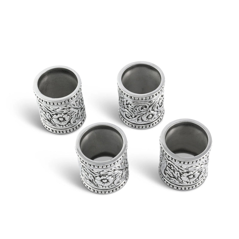 ARTHUR COURT CONCHO PATTERN NAPKIN RINGS SET OF 4