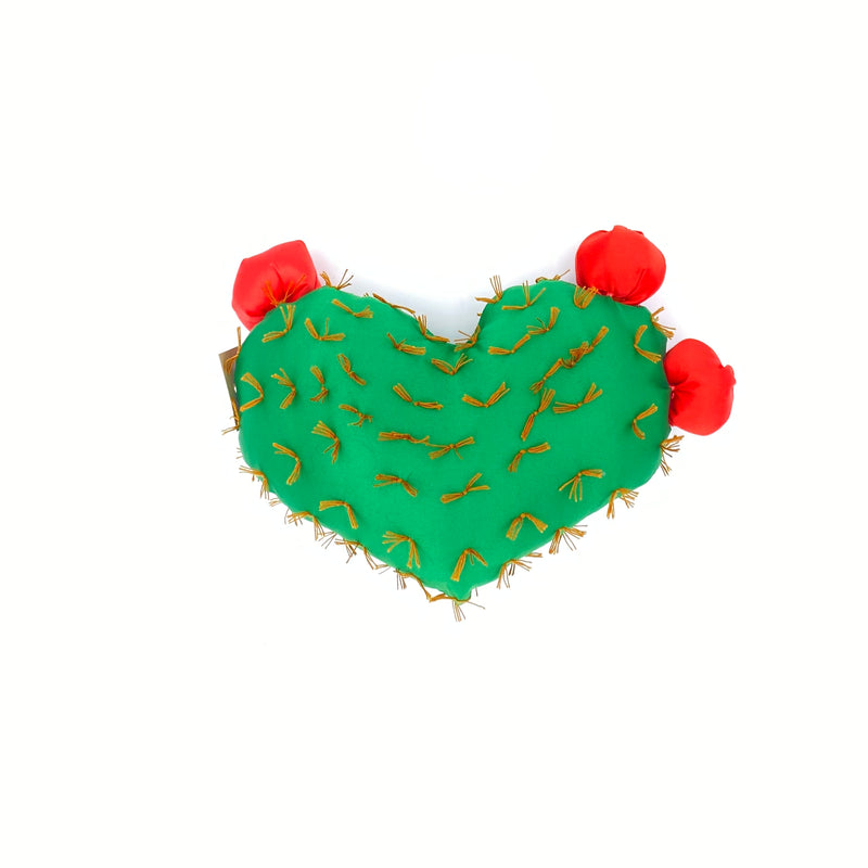 Small Heart-Shaped Cactus Pillow