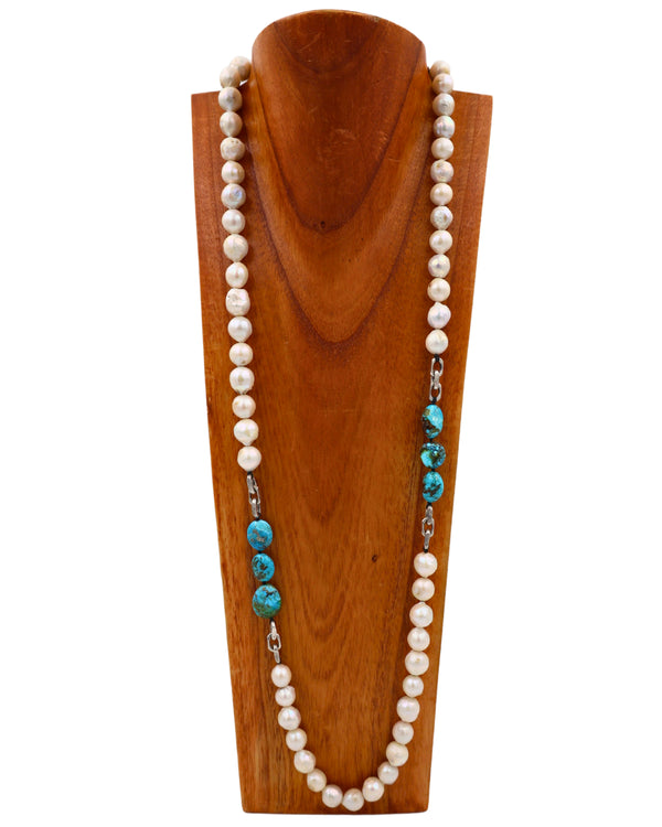 Love Tokens Pearls With Benny Turquoise Necklace