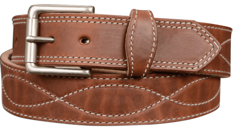 ●DOFFJASON● Western Stitch Hard Leather Belt DJ23FWCBT003B Boot Stitch Belt | Western Stitched Leather Belt | Hold Fast