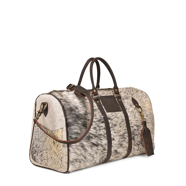 Corral Brown and White Hair On Duffle Bag