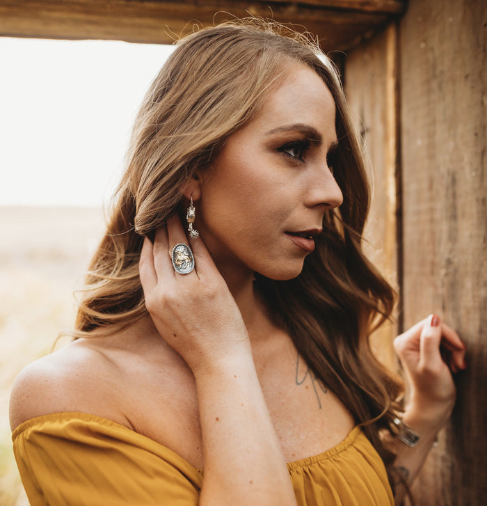 Sterling silver spur earrings 